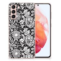 Samsung Galaxy S21 TPU Case Black Flowers - thumbnail