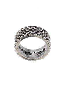 Emanuele Bicocchi bague à design gravé - Argent