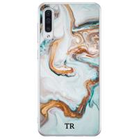 Samsung Galaxy A50/A30s hoesje ontwerpen - Marmer blauw goud