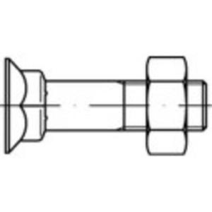 TOOLCRAFT 111782 Verzonken schroeven met vierkante hals M10 40 mm Buitenzeskant DIN 608 Staal 100 stuk(s)