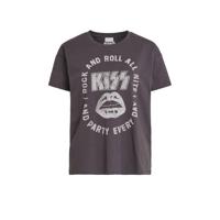 VILA T-shirt VIROCKSY met printopdruk antraciet