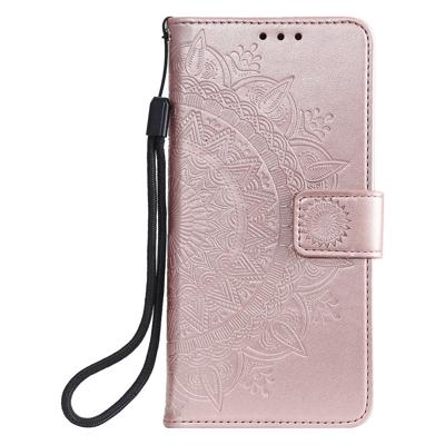 Shop4 - iPhone 12 Pro Hoesje - Wallet Case Mandala Patroon Rosé Goud Shop4 - iPhone 12 Pro Hoesje - Wallet Case Mandala Patroon Rosé Goud