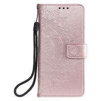 Shop4 - iPhone 12 Pro Hoesje - Wallet Case Mandala Patroon Rosé Goud