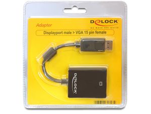 DeLOCK 61848 video kabel adapter 0,125 m 20-p DisplayPort M VGA (D-Sub) Zwart