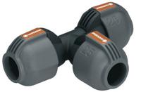 Gardena T-stuk 25mm voor Tuinirrigatie - Quick & Easy Installatie - Gereedschapsloze Aftakking