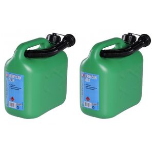 Set van 2x jerrycans voor brandstof 5 liter groen