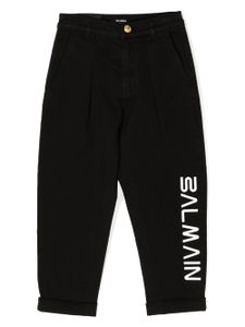 Balmain Kids jean droit à logo imprimé - Noir