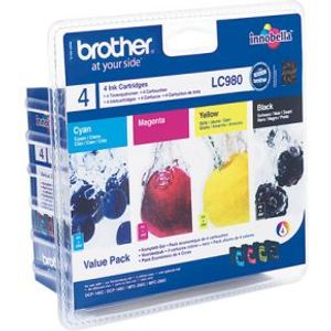 Brother LC-980VALBP inktcartridge 4 stuk(s) Origineel Zwart, Cyaan, Magenta, Geel