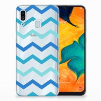 Samsung Galaxy A30 TPU bumper Zigzag Blauw