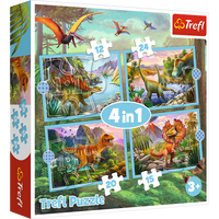 4-in-1 Puzzel - Unique dinosaurs - thumbnail