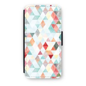 Gekleurde driehoekjes pastel: iPhone 7 Flip Hoesje