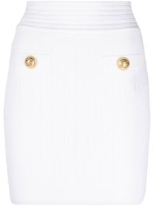 Balmain minijupe en maille - Blanc