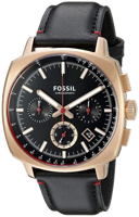 Horlogeband Fossil CH3008 Leder Zwart 20mm