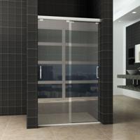 Douchedeur Wiesbaden Nisdeur Dubbele Schuifdeur 120x200cm Antikalk Helder Glas Chroom Profiel 8mm Veiligheidsglas Easy Clean