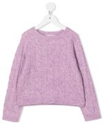 Bonpoint pull en maille torsadée à manches longues - Violet