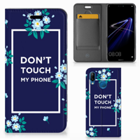Huawei P20 Lite Design Case Flowers Blue DTMP