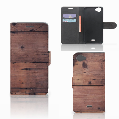 Wiko Rainbow Jam Book Style Case Old Wood Wiko Rainbow Jam Book Style Case Old Wood