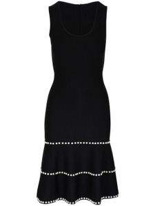 Carolina Herrera robe mi-longue à perles artificielles - Noir