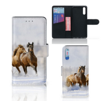 Huawei P20 Telefoonhoesje met Pasjes Paarden - thumbnail