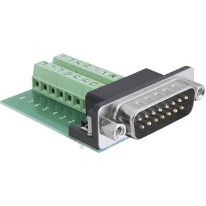 DeLOCK 65275 tussenstuk voor kabels Sub-D 15 pin Gameport 16 pin Terminal block Groen