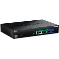 TRENDnet, TPE-BG5062, 6-poorts 2.5G GaN Power PoE++ Switch met 10G SFP+ poorten (240W), 4 x 2,5G PoE++ poorten, 2 x 10G SFP+ poorten, 240W, 60Gbps