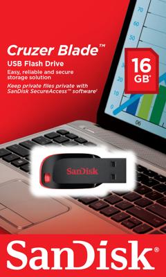 SanDisk Cruzer Blade USB flash drive 16 GB USB Type-A 2.0 Zwart, Rood