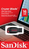 SanDisk Cruzer Blade USB flash drive 16 GB USB Type-A 2.0 Zwart, Rood - thumbnail