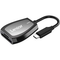 Lexar Professionele Dual Slot Reader met USB-C aansluiting voor SD en microSD UHS-I kaarten zwart