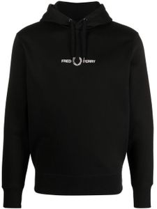 Fred Perry hoodie à logo imprimé - Noir