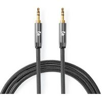 Stereo-Audiokabel | 3,5 mm Male - 3,5 mm Female | Gun Metal Grey | Gevlochten kabel - thumbnail