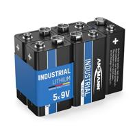 5x ANSMANN Industriële lithium 9 V E-blokbatterij – 6FR22 (5 stuks)