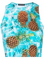 Philipp Plein haut crop Pineapple Skies - Bleu - thumbnail