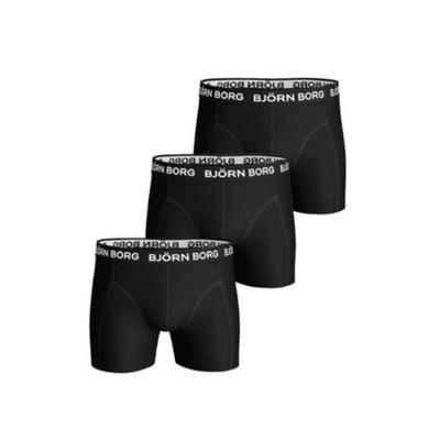 Björn Borg boxershorts 3-pack solid cotton stretch black Björn Borg boxershorts 3-pack solid cotton stretch black
