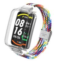 By Qubix - Braided nylon bandje met case - Multicolor - Xiaomi Smart band 7 Pro