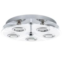 Eglo Led plafondlamp Cabo Round 5x3w - 3000K - 35cm chroom 30933