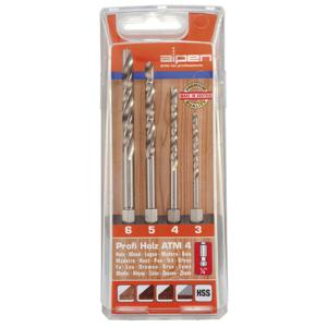 Alpen 603002100 Hout-spiraalboorset 4-delig 3 mm, 4 mm, 5 mm, 6 mm 1/4 (6.3 mm) 1 set(s)