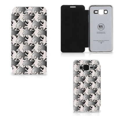 Samsung Galaxy Grand Prime Telefoonhoesje met Pasjes Salamander Grey Samsung Galaxy Grand Prime Telefoonhoesje met Pasjes Salamander Grey