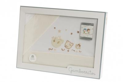 Gamberritos lakenset kinderwagen Vogeltjes katoen beige 3-delig Gamberritos lakenset kinderwagen Vogeltjes katoen beige 3-delig
