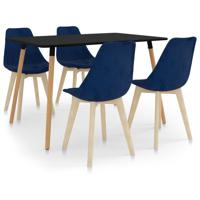 vidaXL 5-delige Eethoek blauw