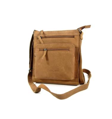 VISTA 5 vaks leren damestas schoudertas cognac