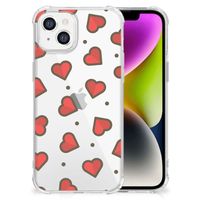 iPhone 14 Doorzichtige Silicone Hoesje Hearts - thumbnail