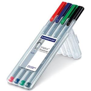 Staedtler triplus® 334 334 SB4 Fineliner Diverse kleuren 4 stuk(s)