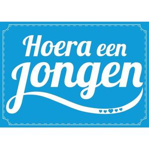 5x Hoera een jongen ansichtkaart/wenskaart geboren/kraamcadeau