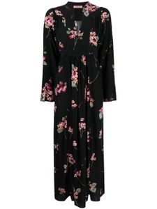 TWINSET robe fleurie à col v - Noir