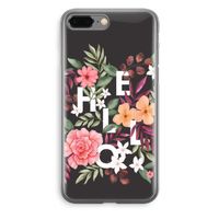 Hello in flowers: iPhone 8 Plus Transparant Hoesje