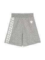 Versace Kids short en coton à imprimé Greca - Gris - thumbnail