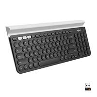 Logitech K780 Draadloos Toetsenbord, Bluetooth, Multi Device, PC/Windows/Laptop/Mac/iOS/Android, Geïntegreerde houder voor Mobiele Apparaten, QWERTY US International layout - Grijs/Wit