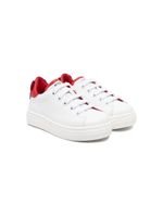 Moschino Kids Teddy-patch contrast-trim leather sneakers - Blanc - thumbnail