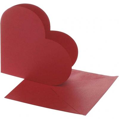 Creotime hartvormige kaarten met envelop 12,5 x 12,5 cm 10 sets rood Creotime hartvormige kaarten met envelop 12,5 x 12,5 cm 10 sets rood