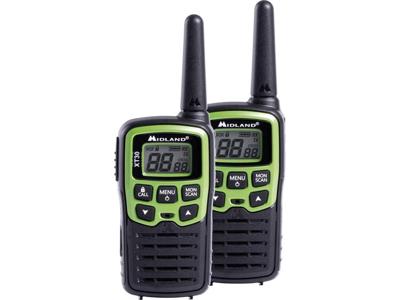 Midland XT10 twee-weg radio 16 kanalen 446.00625 - 446.09375 MHz Zwart, Rood